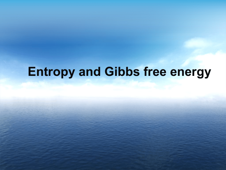 Entropy And Gibbs Free Energy