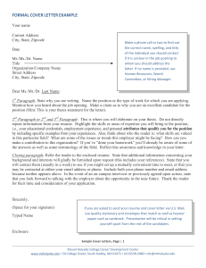 Formal Cover Letter Example