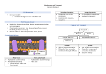 Membranes and Transport: Biology Lecture Notes