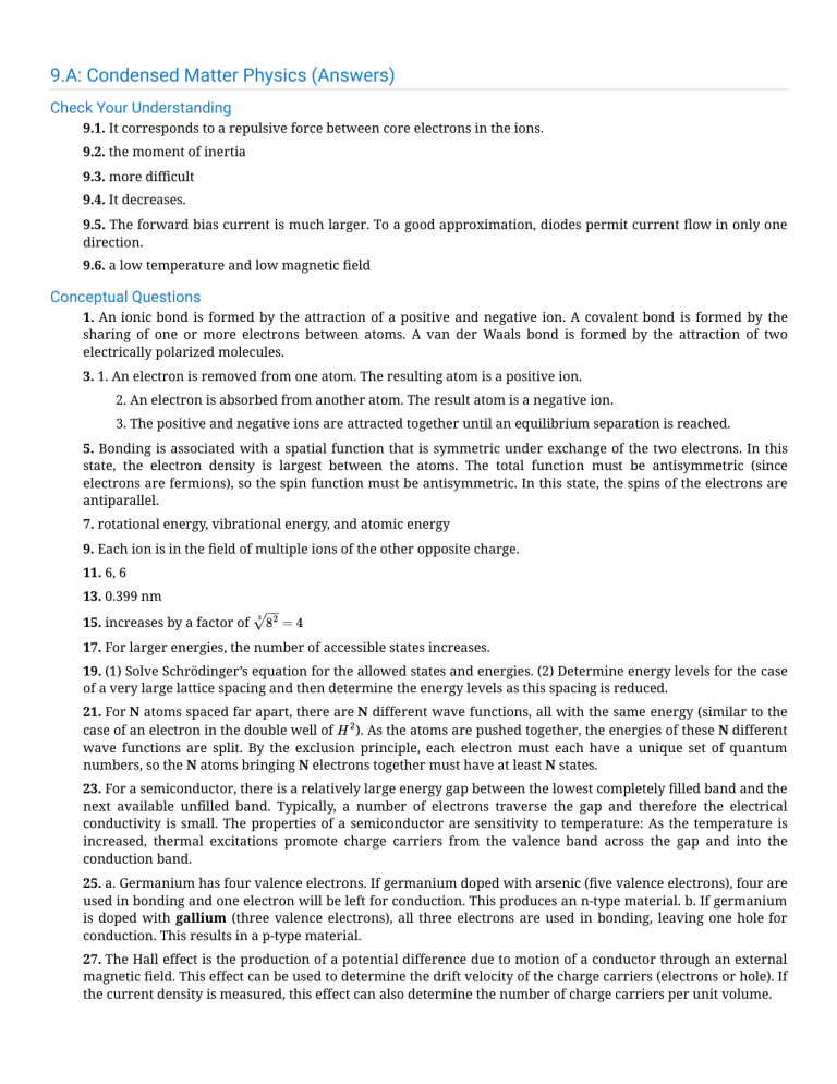 9.A Condensed Matter Physics (Answers) - Physics LibreTexts