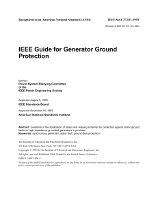 IEEE Guide for Generator Ground Protecti