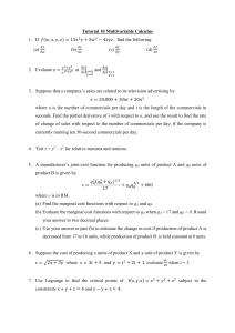 Tutorial 10 Multivariable Calculus