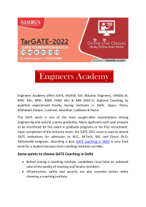 Tips to searching best GATE coaching in Delhi - ENGINEERS ACADEMY