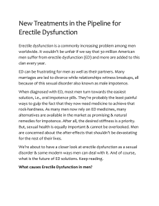 New Treatments in the Pipeline for Erectile Dysfunction