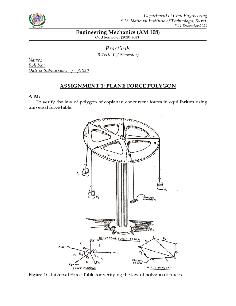 engineering mechanics assignment 1