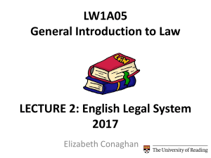 English Legal System lecture  2  2017