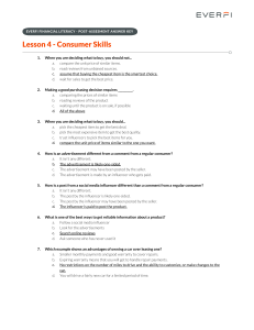 Post Assessment Answer Key - Lesson 4