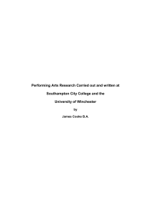 Performing Arts Research Carried out
