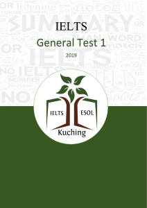 General IELTS Test 1 2019 with answers