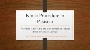 Khula Procedure in Pakistan - Let Know Khula Pakistani Law By Advocate Azad Ali