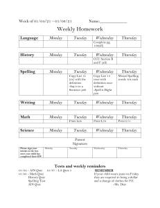 Weekly Homework Template