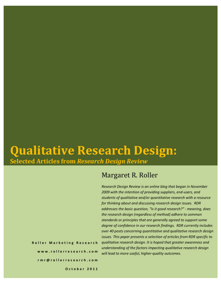 qualitative research design ncbi
