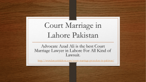 Court Marriage in Lahore Pakistan - Let Perform Court Marriage Procedure in Pakistan