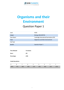 environment personal skills organisms booklet biology igcse cie management topic required success