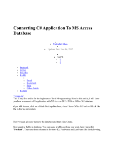 C# to access database