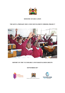 REPORT ON VULNERABLE AND MARGINALISED GROUPS IN EDUCATION IN KENYA 