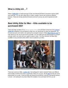 What is Utility kilt …
