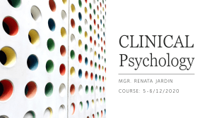 Clinical psychology 2020 course presentation