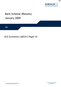 January 2009 MS - Unit 1 Edexcel Economics A-level