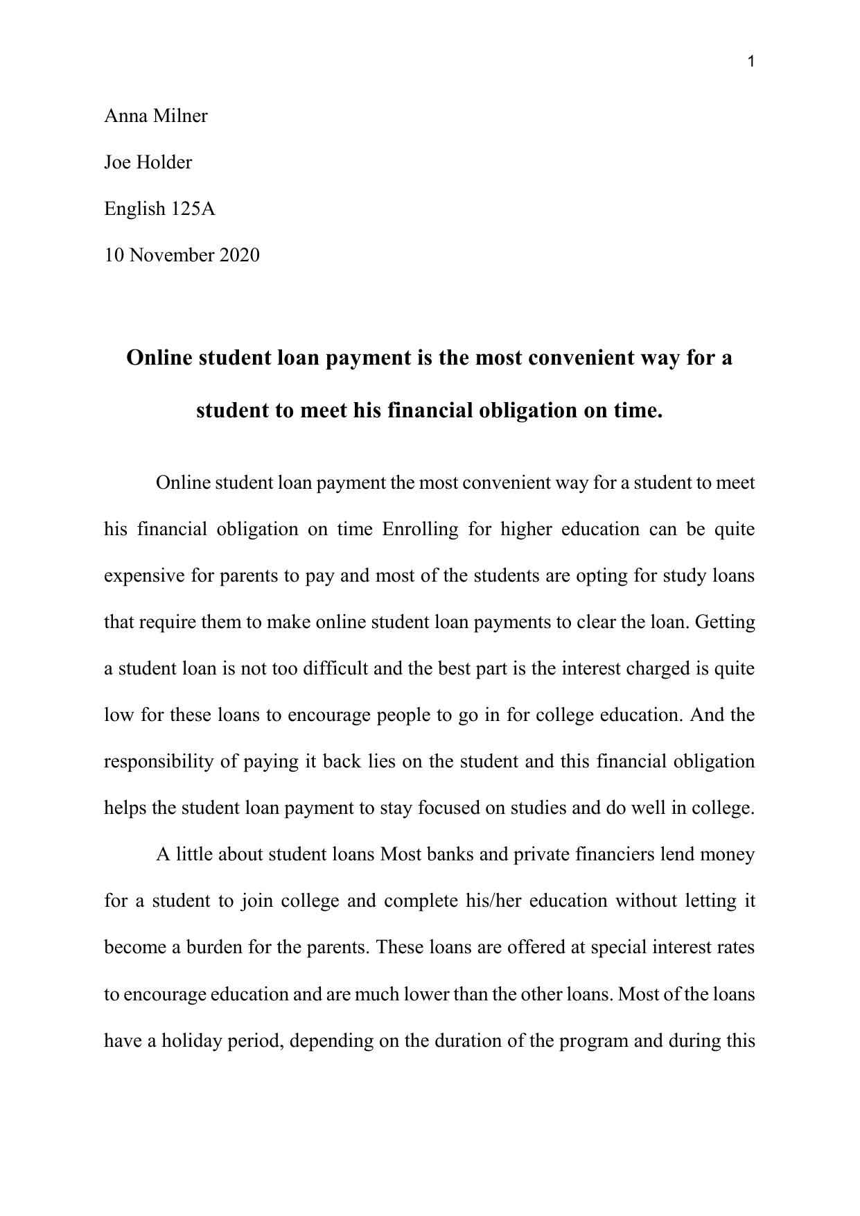 essay on online payment