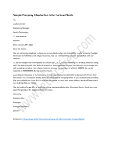 Company Introduction Letter to New Client