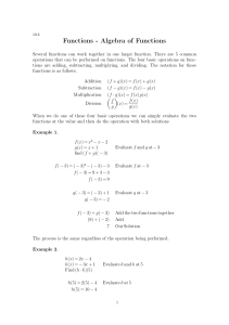10.2 Algebra of Functions