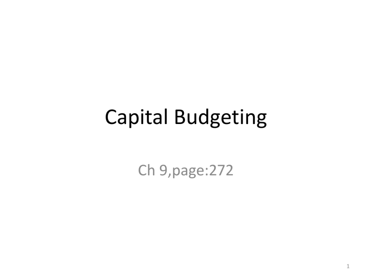 Ch 11 Capital Budgeting