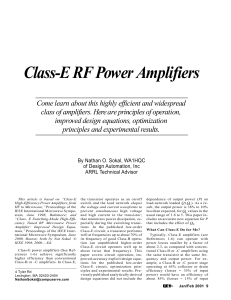 class E amplifier design