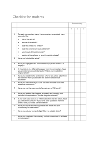 IA Checklist for students