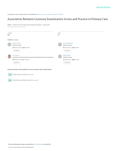 Association between licensure examination scores and practice in primary care