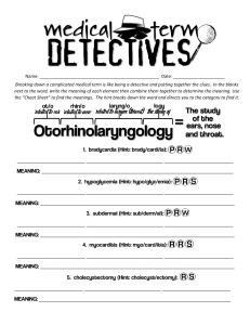 medical term detective student fill in 