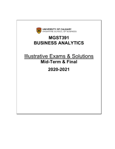 MGST391 Illustrative Exams 2020-2021