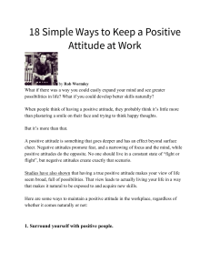 18 Simple Ways to Keep a Positive Attitude at Work
