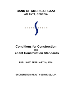 Conditions for Construction and Tenant Construction Standards v.5.02.20.2020