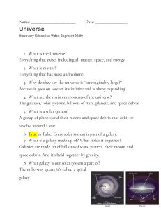 Universe question sheet