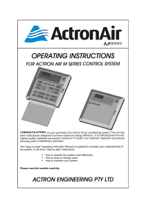 ActronAir Operating Instructions