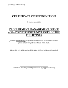 CERTIFICATE OF RECOGNITION