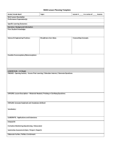 5E NGSS Science Lesson Planning Template