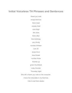TH Phrases, Sentences, Reading Passages