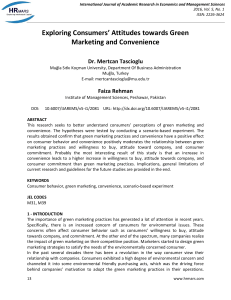 Exploring Consumers’ Attitudes towards Green Marketing and Convenience