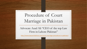 Complete Procedure of Court Marriage in Pakistan - Advocate Azad Ali