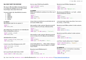 SQL Cheat Sheet: คู่มือ SQL ฉบับสมบูรณ์สำหรับทุกคน