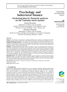 Anchoring bias by financial analysts on the Tunisian stock market - BF