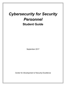 Cybersecurity for Security Personnel Student Guide