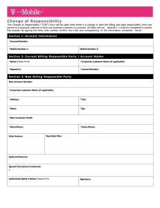 Business Change of Responsibility Form