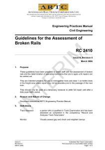 RC2410 artc guidelines for assessment of broken rails