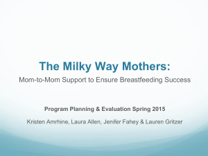 Milky Way Mothers:  Mom-to-Mom Support to Ensure Breastfeeding Success