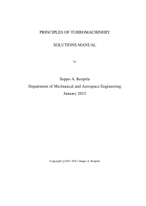 Turbomachinery Solution Manual