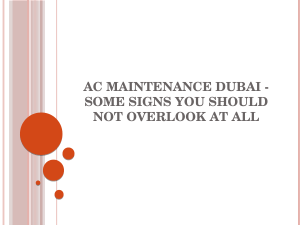 Ac Maintenance Dubai -Some Signs You Should Not Overlook at All