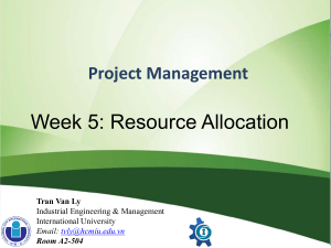 Week 5 Resource Allocation